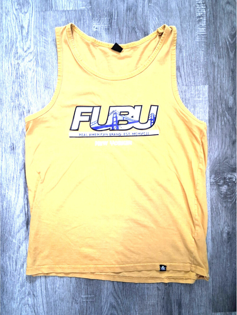 FUBU New Yorker Men's Lg Brand Logo Graphic Sleeveless Tank Top Muscle Shirt